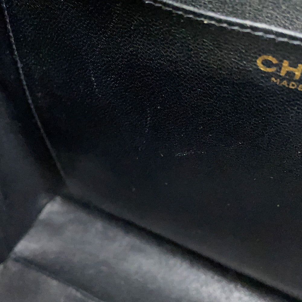 CHANEL Matelasse Handbag BlackA12397 Caviar Leather Size 30