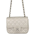 CHANEL Mini Materasse Chain Shoulder SilverA35200 Caviar Leather Size 17