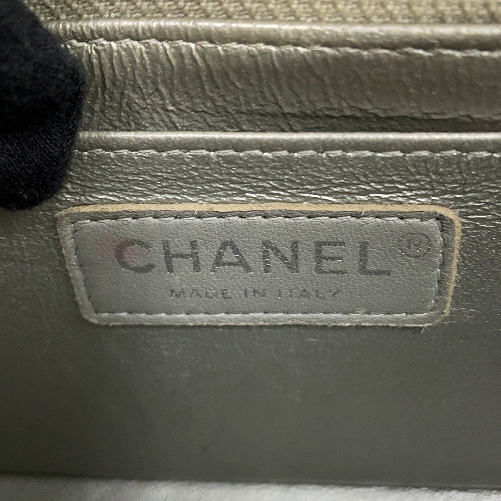 CHANEL Mini Materasse Chain Shoulder SilverA35200 Caviar Leather Size 17