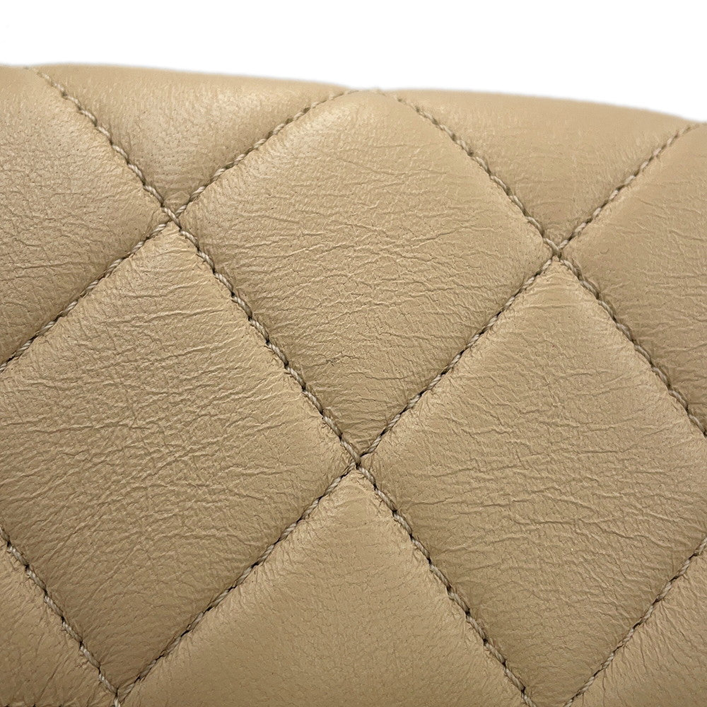CHANEL Matelasse CC Logo Cruise Line Chain Shoulder Bag Beige/White/YellowA92207 Lambskin Size 22