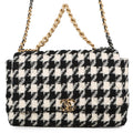 CHANEL CHANEL 19 Dixneuf Maxi Shoulder Bag White/BlackAS1162 Tweed