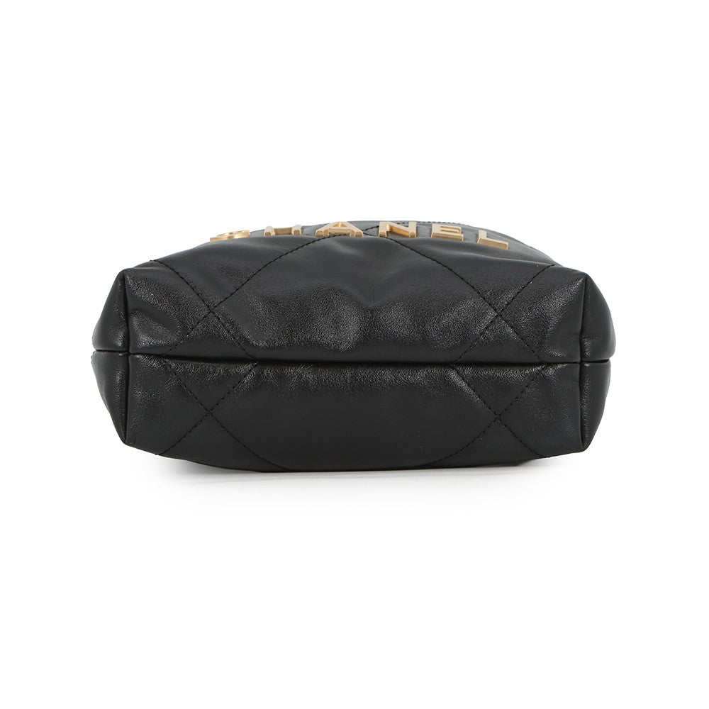CHANEL CHANEL22 ChainShoulder Bag BlackAS3980-B19059-94305 Shiny Calf Leather Size Mini