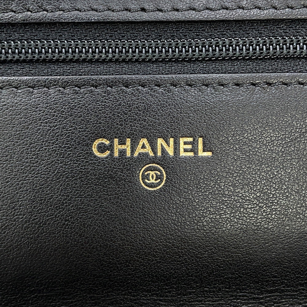 CHANEL 2.55 Icon Chain Wallet BlackA80834 Vintage Calf Leather