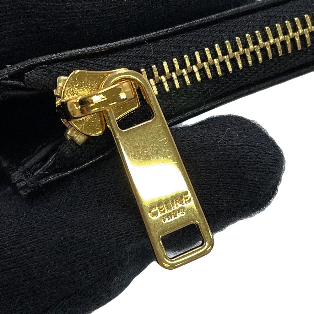 CELINE Triomphe Compact Wallet with Coin Compartment Black10I653DPV.38NO Shiny Calf Leather