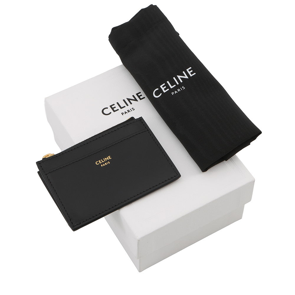 CELINE Triomphe Compact Wallet with Coin Compartment Black10I653DPV.38NO Shiny Calf Leather