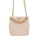 CHANEL Matelasse Chain Shoulder Bucket Bag BeigeAS3873 Lambskin Size Small
