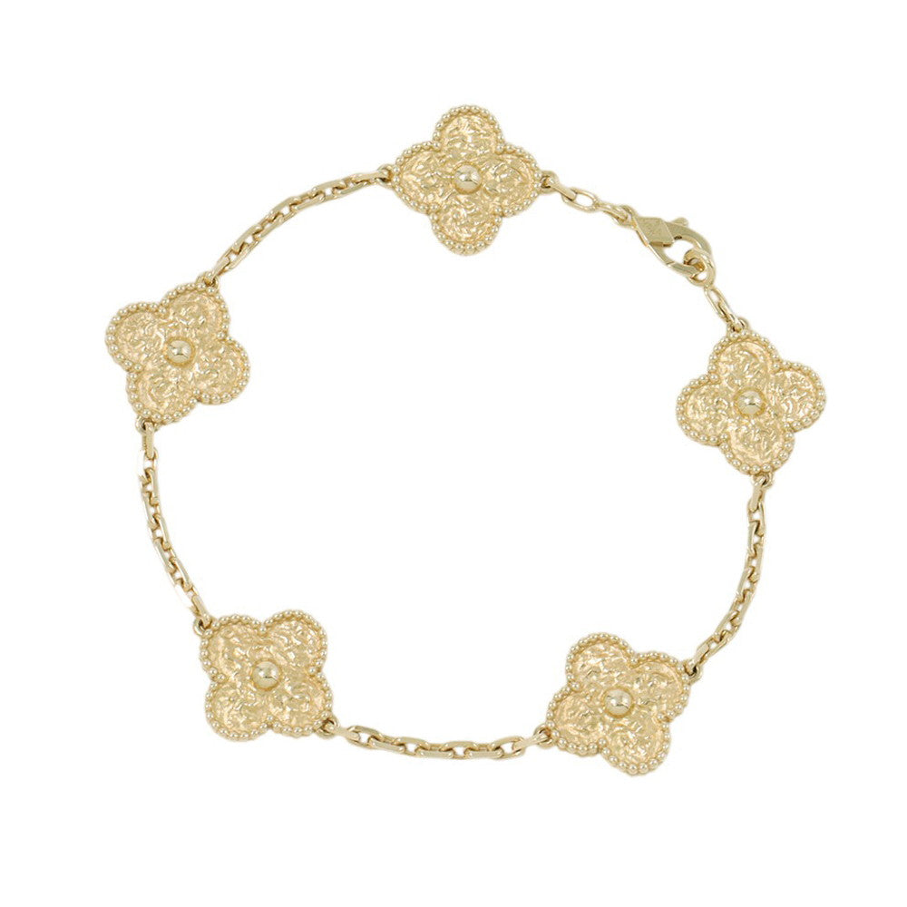 Van Cleef & Arpels Vintage Alhambra Bracelet 5 motifs Size vintageVCARO1IE00 18K Yellow Gold