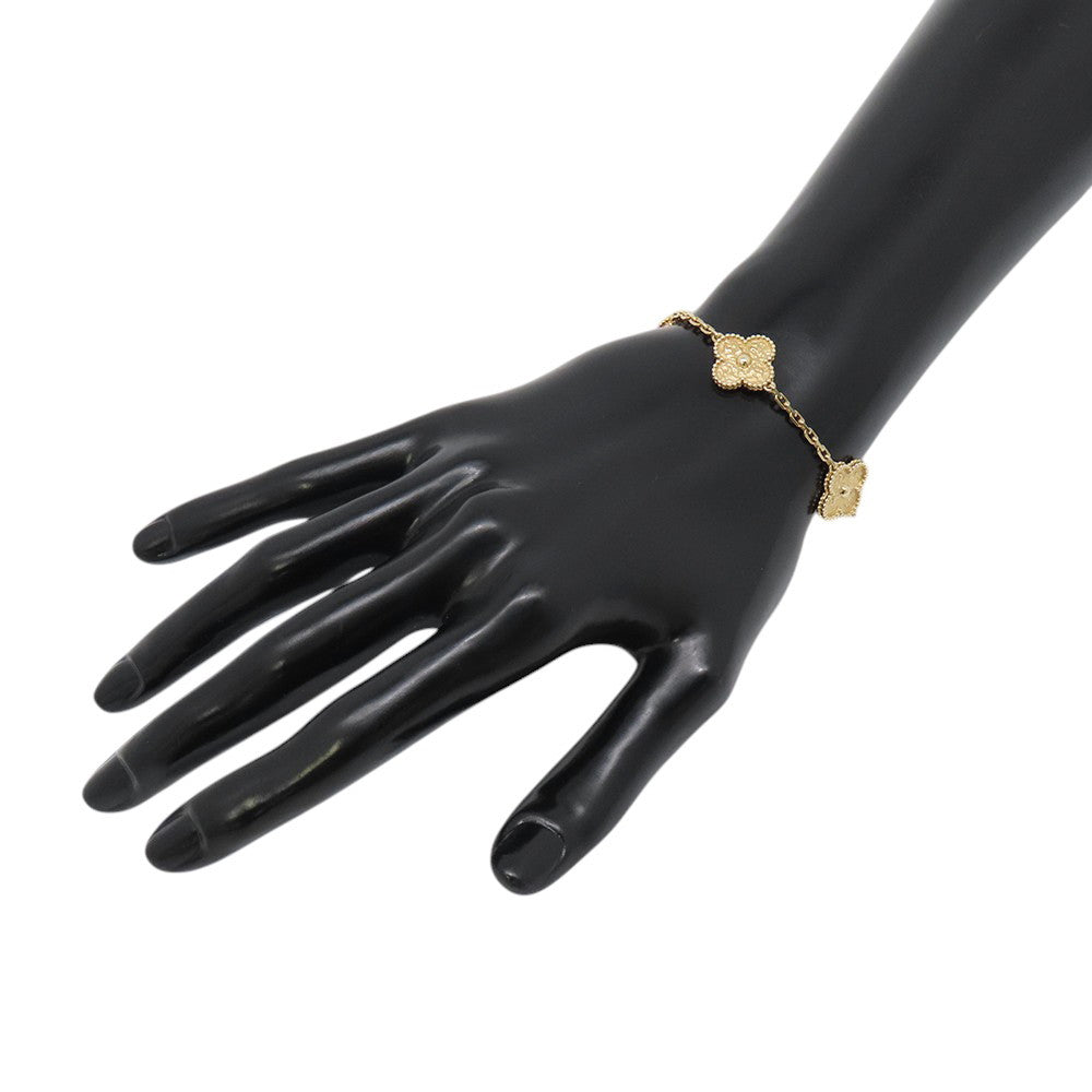 Van Cleef & Arpels Vintage Alhambra Bracelet 5 motifs Size vintageVCARO1IE00 18K Yellow Gold