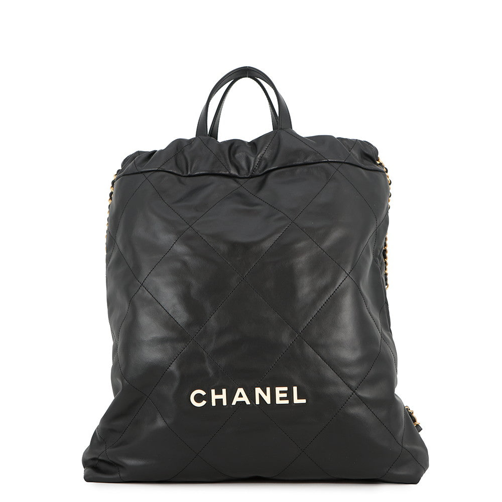 CHANEL CHANEL22 Backpack BlackAS3313 Leather Size Large