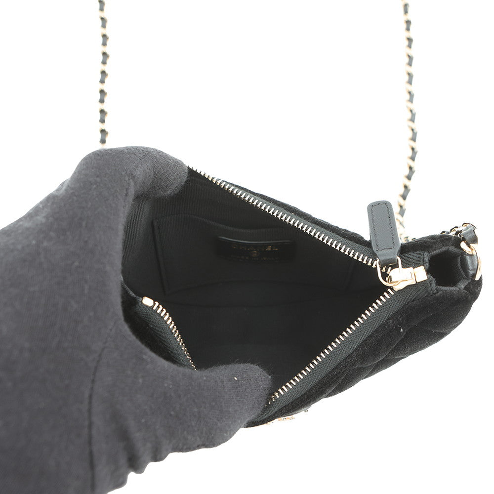 CHANEL 2024 Year Gift: Matelasse Chain Shoulder Bag Black Velour