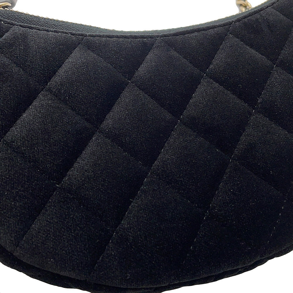 CHANEL 2024 Year Gift: Matelasse Chain Shoulder Bag Black Velour