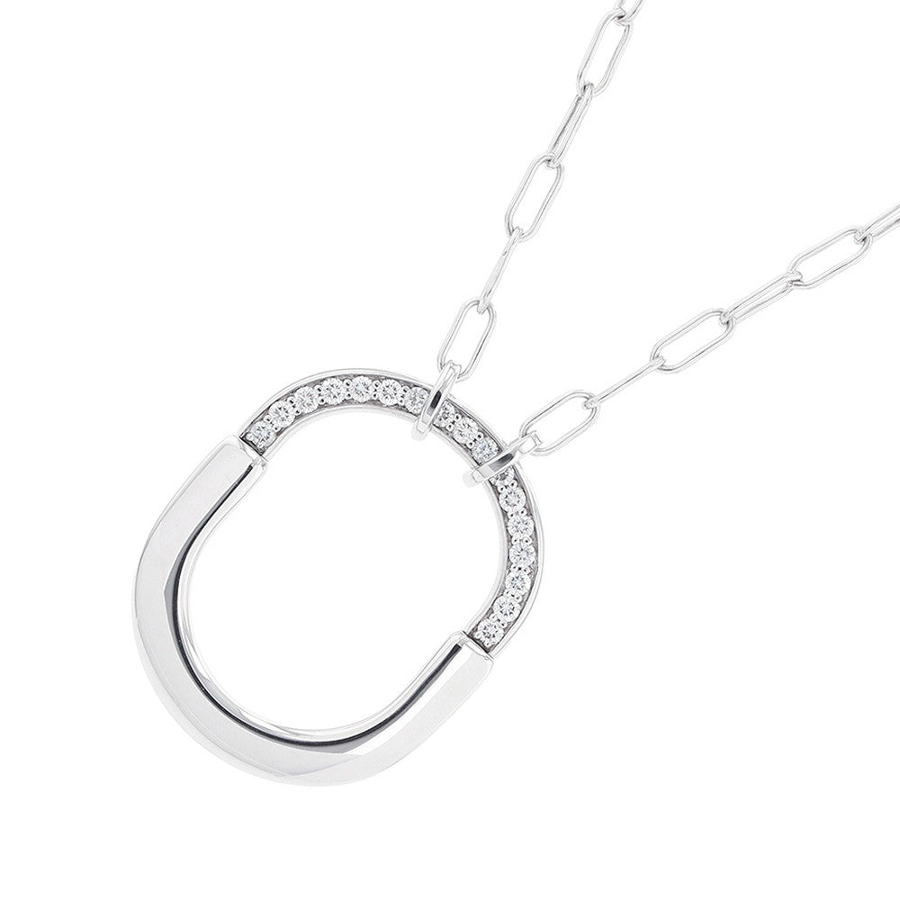TIFFANY&Co. Padlock Pendant Size Medium72342100 18K White Gold