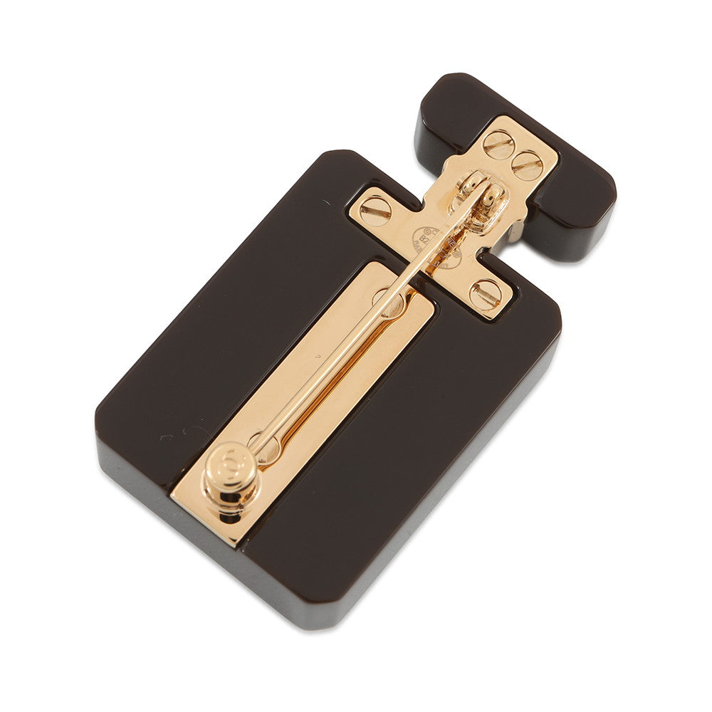 CHANEL Perfume motif brooch Brown Plastic