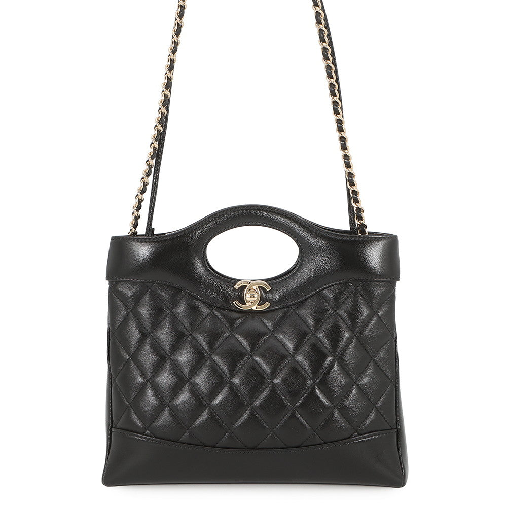 CHANEL CHANEL 31 Mini Shopping Bag BlackAS4133 Shiny Calf Leather