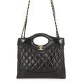 CHANEL CHANEL 31 Mini Shopping Bag BlackAS4133 Shiny Calf Leather