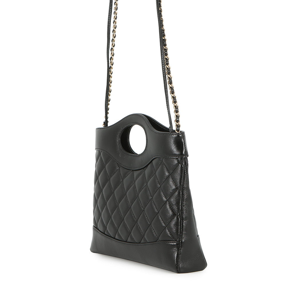CHANEL CHANEL 31 Mini Shopping Bag BlackAS4133 Shiny Calf Leather