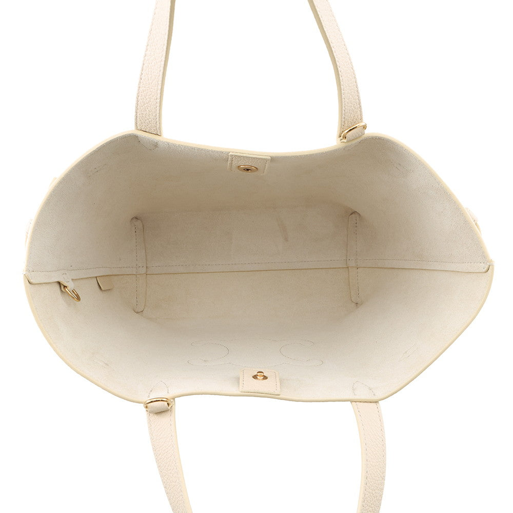 CELINE Cabas Anais Cuil Triomphe Cream121743ENY.01CR Calf Leather Size Mini