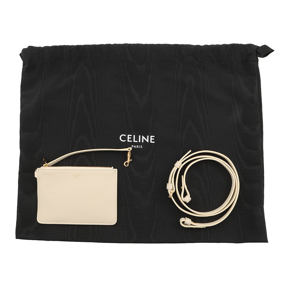 CELINE Cabas Anais Cuil Triomphe Cream121743ENY.01CR Calf Leather Size Mini