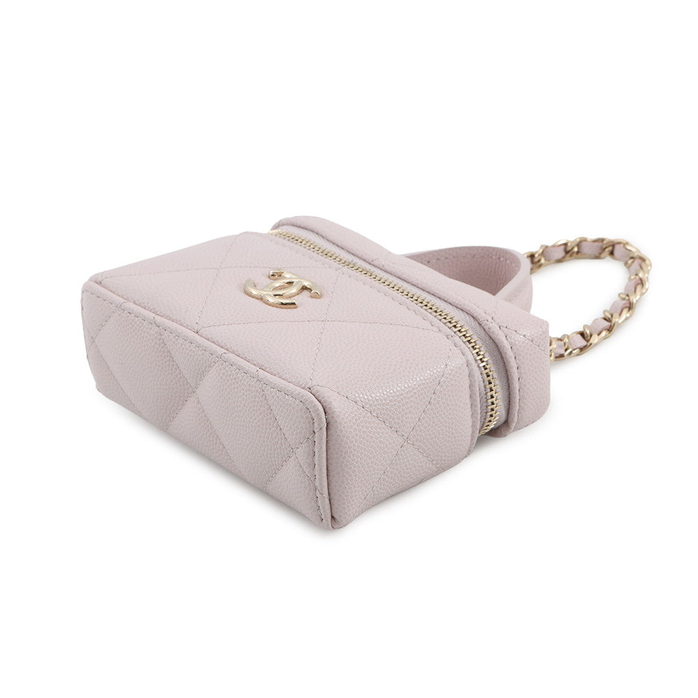 CHANEL Classic Mini Bag Bag Charm LavenderAP4897 Caviar Leather