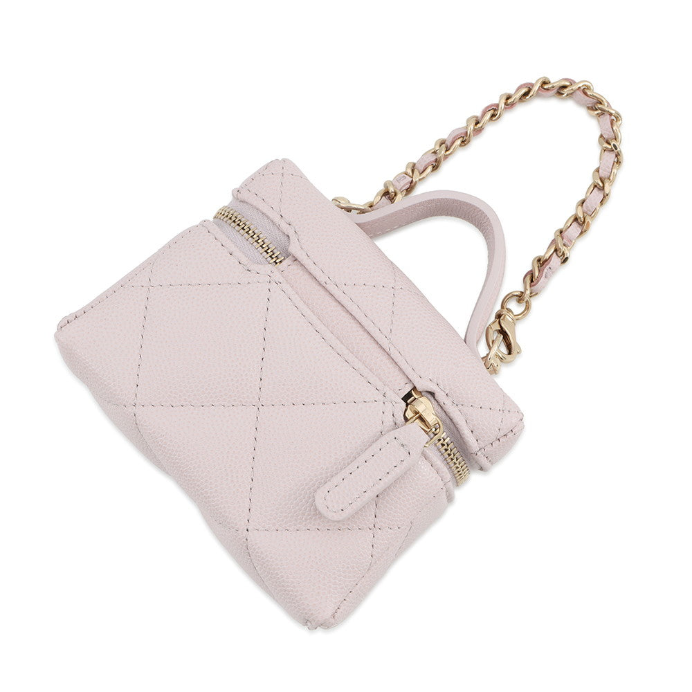 CHANEL Classic Mini Bag Bag Charm LavenderAP4897 Caviar Leather