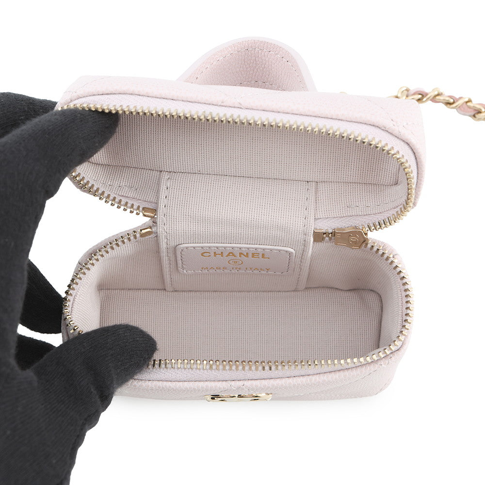 CHANEL Classic Mini Bag Bag Charm LavenderAP4897 Caviar Leather