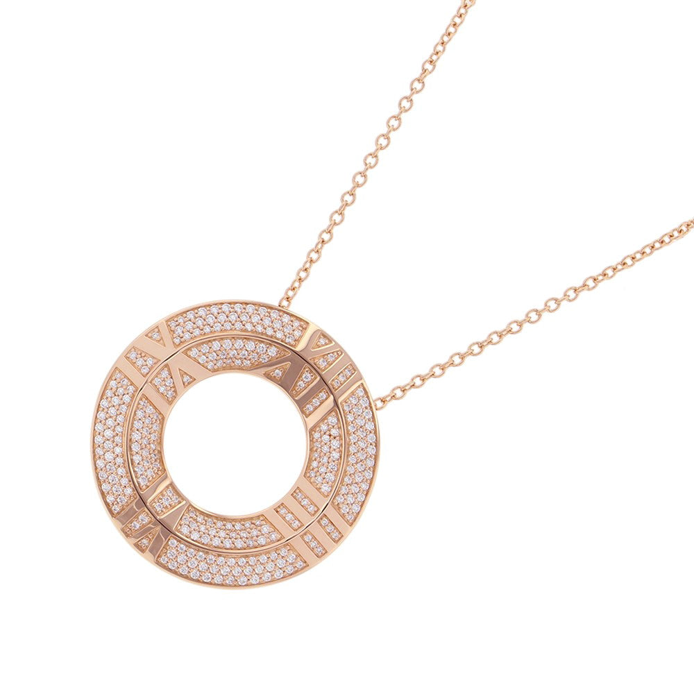 TIFFANY&Co. Atlas X Closed Circle Necklace 18K Pink Gold