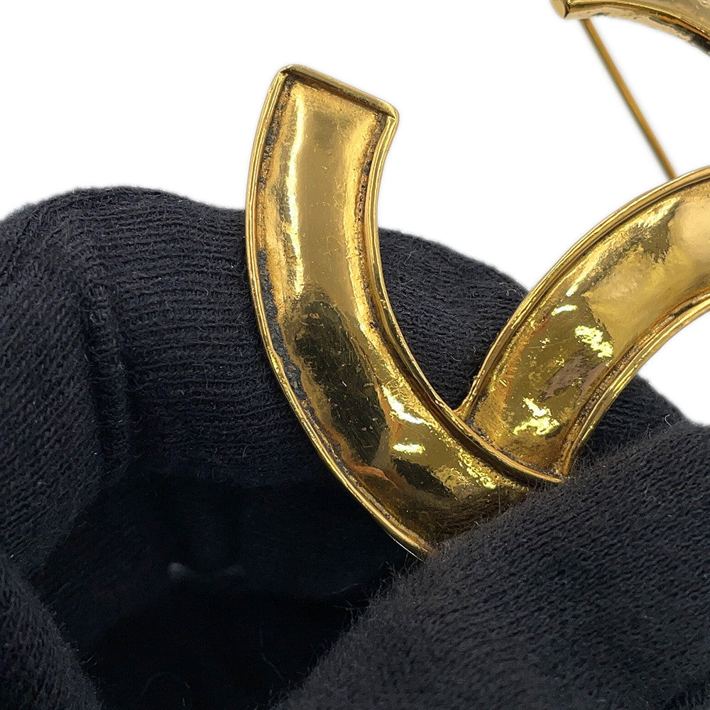 CHANEL CC Logo Brooch Gold Gold Plated
