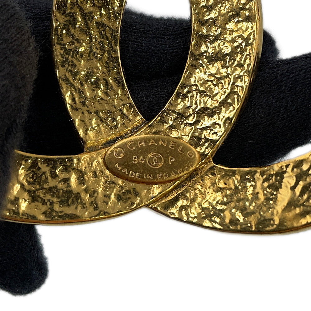 CHANEL CC Logo Brooch Gold Gold Plated