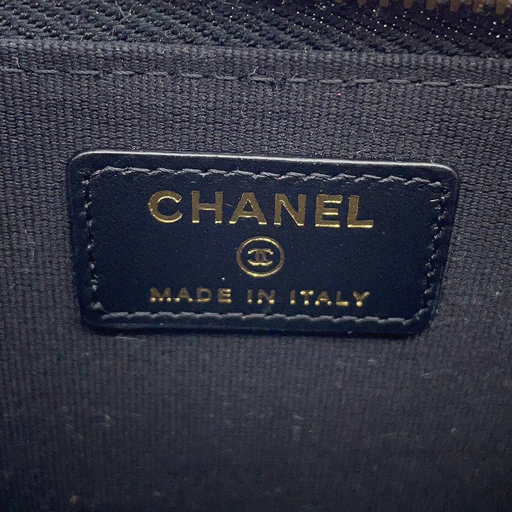 CHANEL CC Logo Matelasse Fragment Case BlackAP5015 Caviar Leather