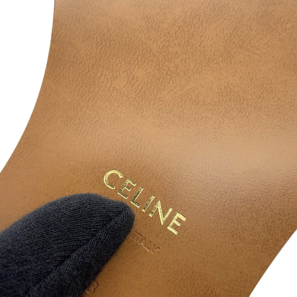 CELINE Triomphe Mule Sandals Bordeaux/Brown Leather Size 38