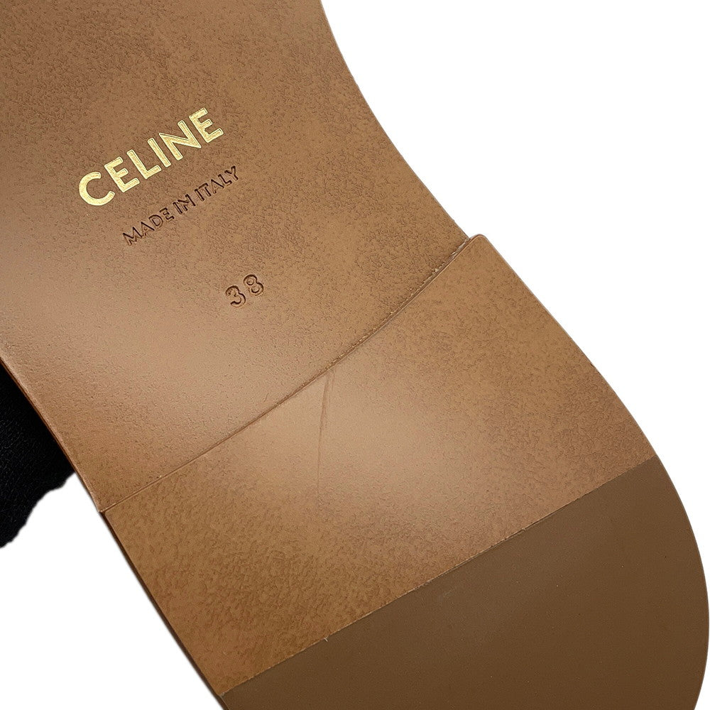 CELINE Triomphe Mule Sandals Bordeaux/Brown Leather Size 38