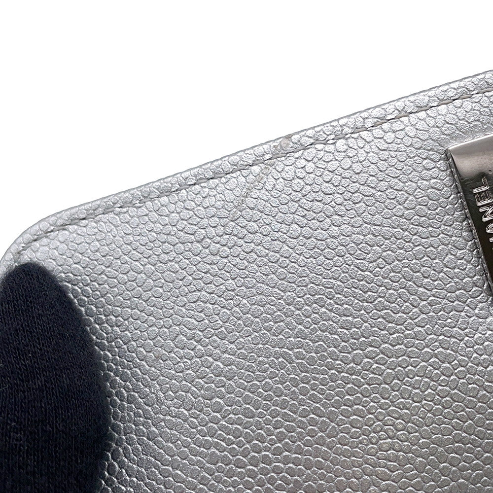 CHANEL Coco Handle 2WAYHandbag SilverAS2215 Caviar Leather Size XXS