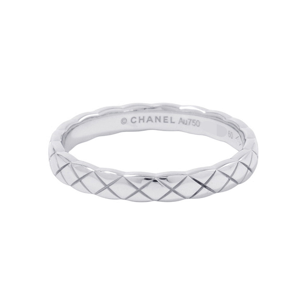 CHANEL Coco Crush Collection Ring Size 60/#20 MiniJ11793 18K White Gold