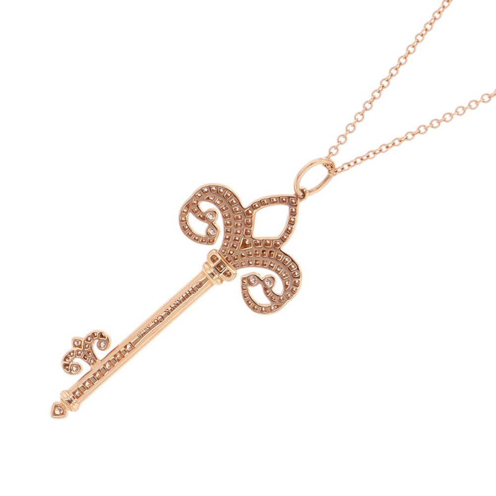 TIFFANY&Co. Fleur de Lis Key Necklace 18K Pink Gold