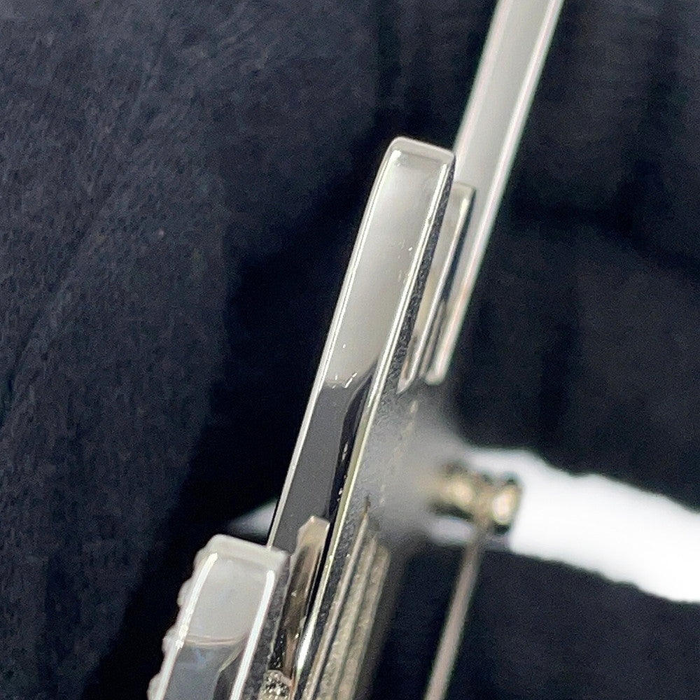 CHANEL Airplane motif Brooch Silver Metal Rhinestone