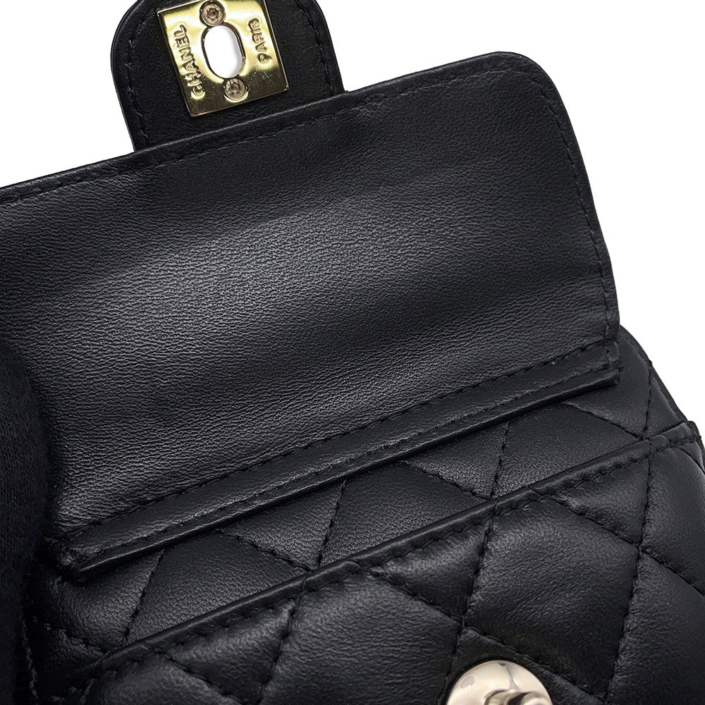 CHANEL Matelasse Heart Chain Shoulder Bag BlackAP2787 Lambskin