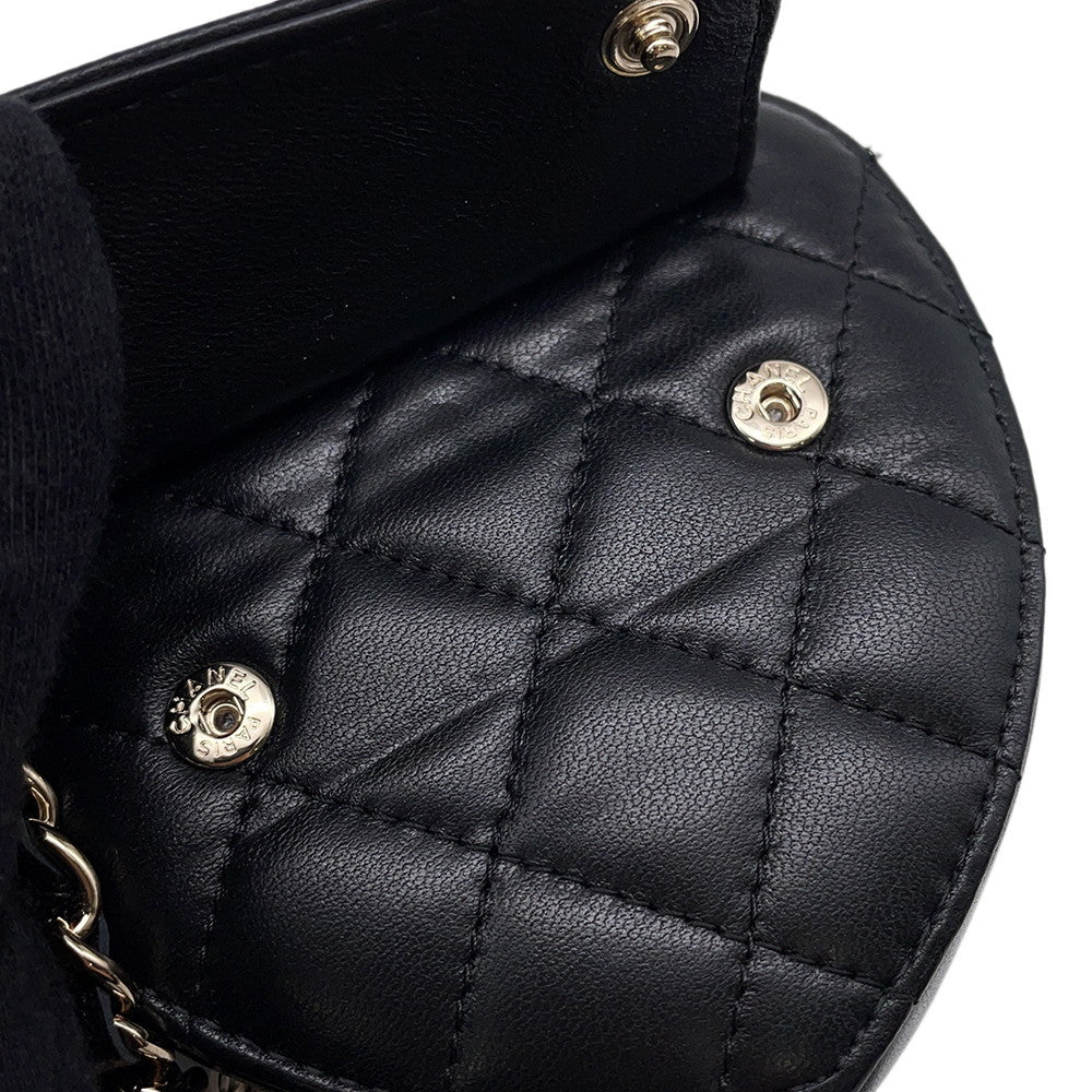 CHANEL Matelasse Heart Chain Shoulder Bag BlackAP2787 Lambskin