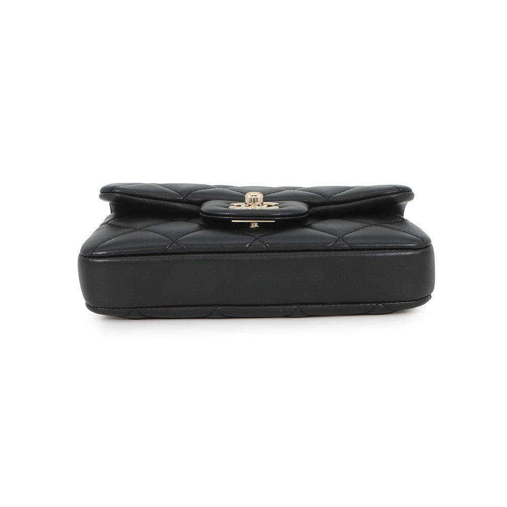 CHANEL Mini Matelasse Black Lambskin