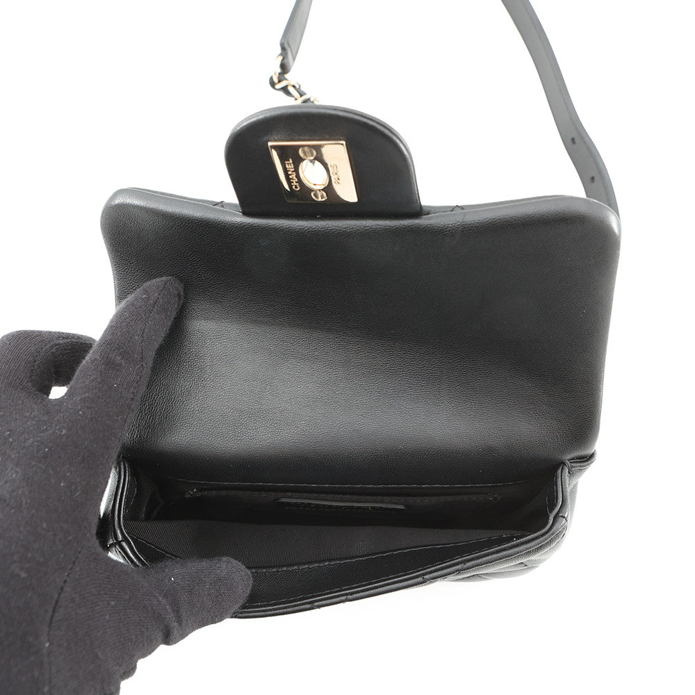 CHANEL Mini Matelasse Black Lambskin