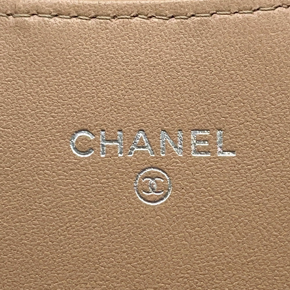 CHANEL Matelasse Classic Long Flap Wallet BeigeA80758 Lambskin