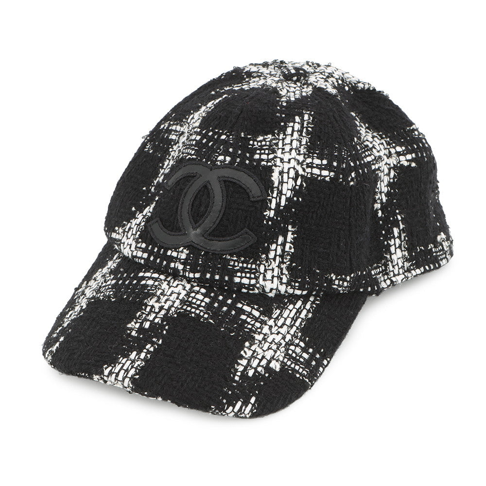 CHANEL CC Logo Tweed Cap Size M Black/WhiteAA7108 Cotton39% Wool39% Acryl18% Polyester2% Viscose2%