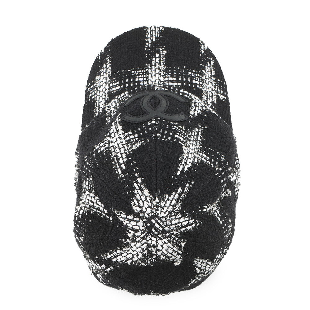 CHANEL CC Logo Tweed Cap Size M Black/WhiteAA7108 Cotton39% Wool39% Acryl18% Polyester2% Viscose2%