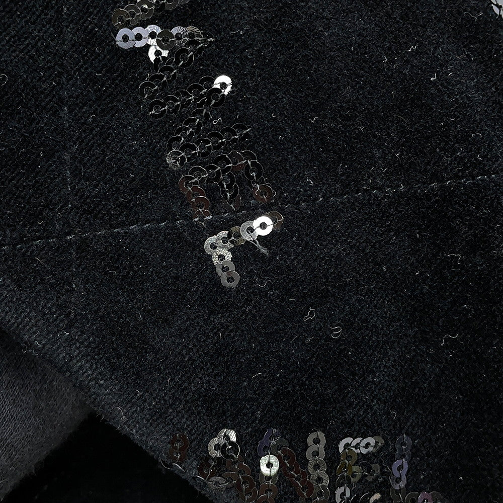 CHANEL CHANEL 22 Sequins Shoulder Bag BlackAS3260 Velour Size Small