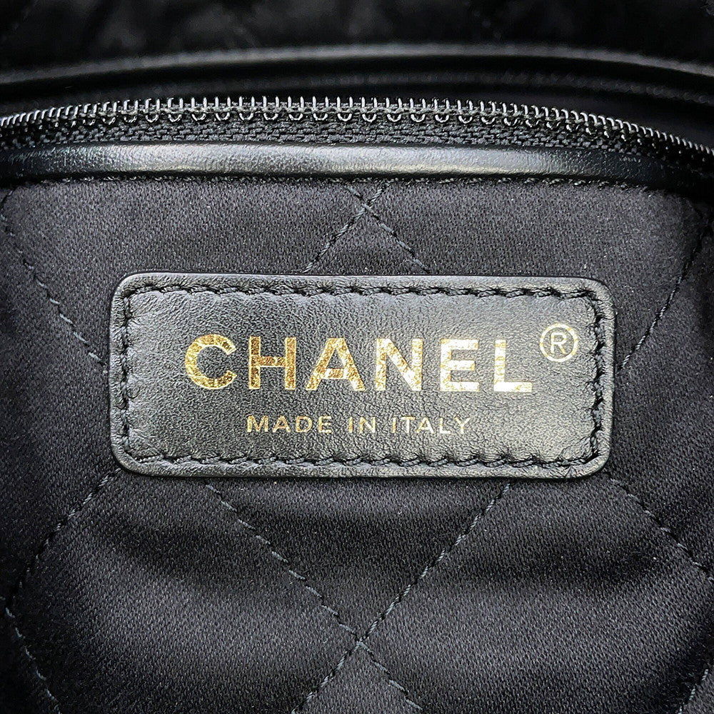 CHANEL CHANEL 22 Sequins Shoulder Bag BlackAS3260 Velour Size Small