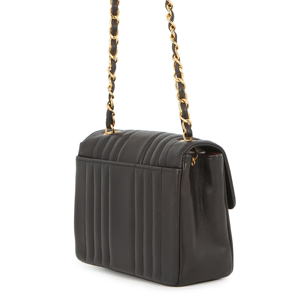 CHANEL Mademoiselle ChainShoulder Black Lambskin Size Mini