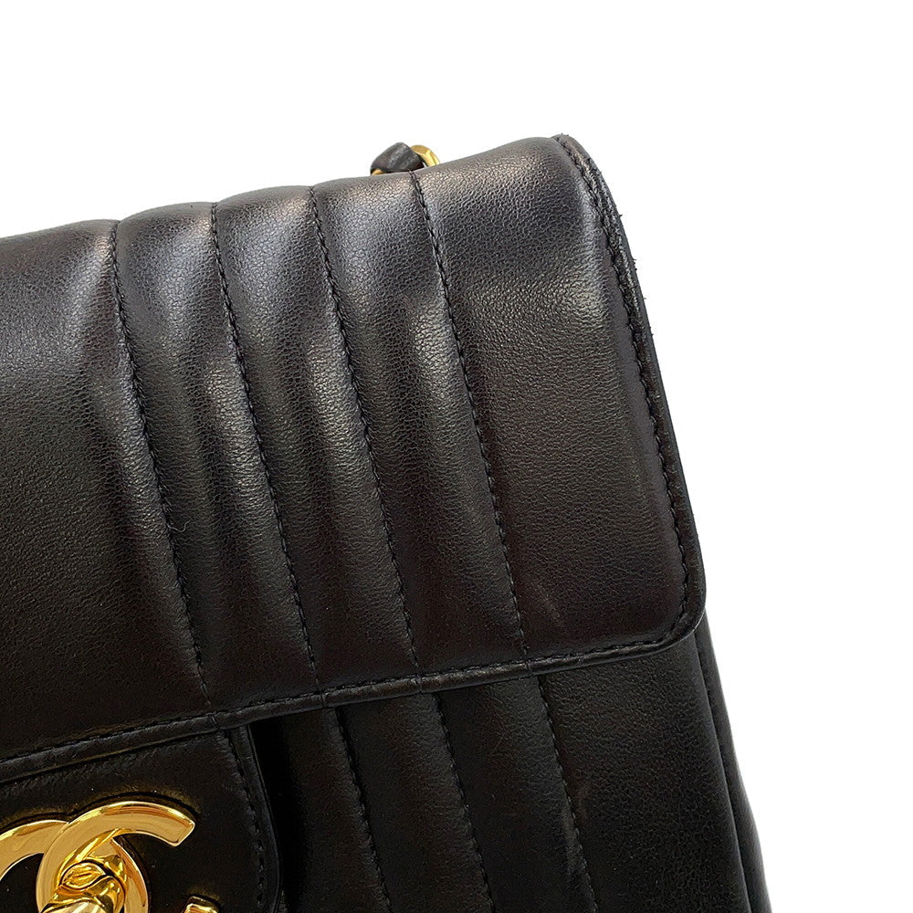 CHANEL Mademoiselle ChainShoulder Black Lambskin Size Mini