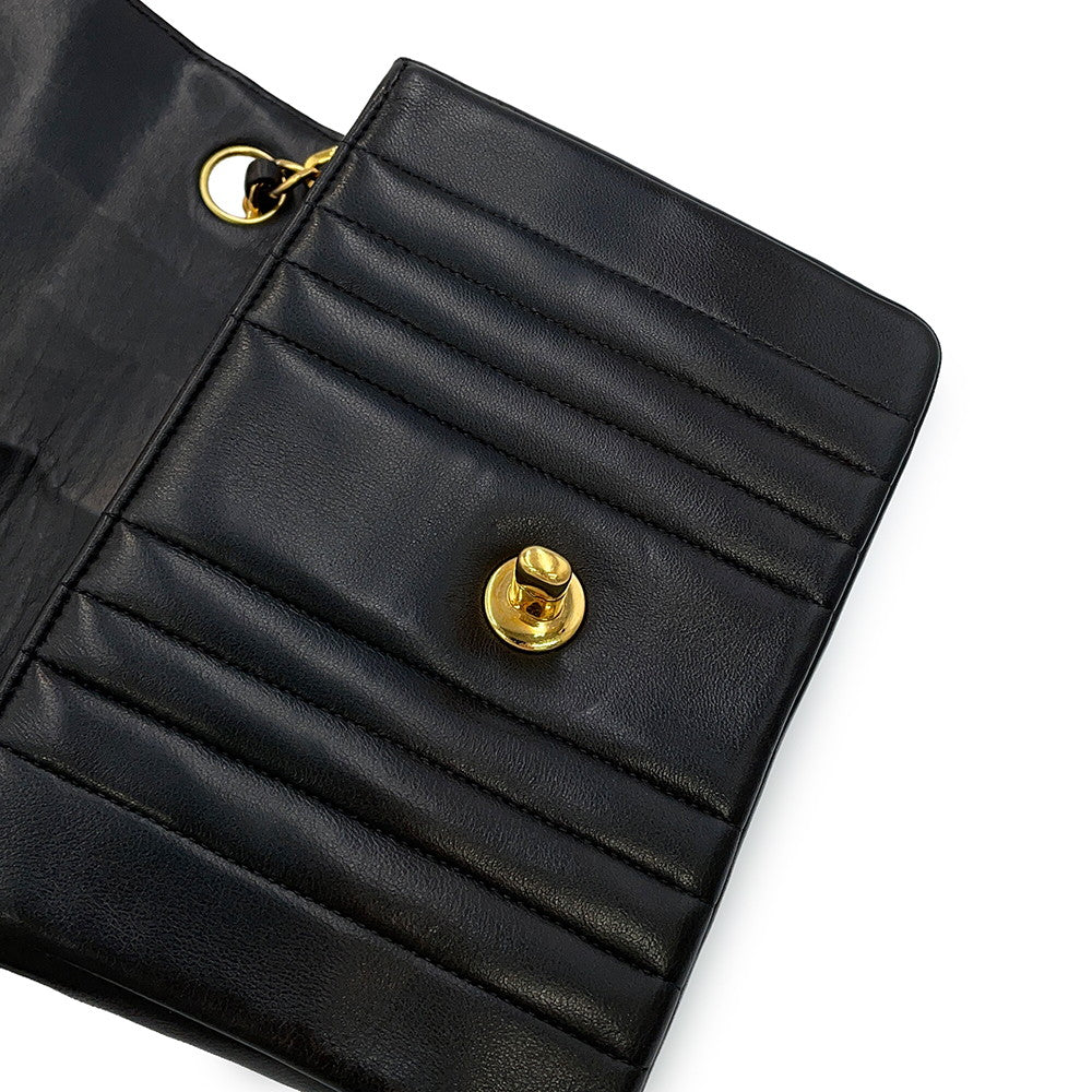 CHANEL Mademoiselle ChainShoulder Black Lambskin Size Mini