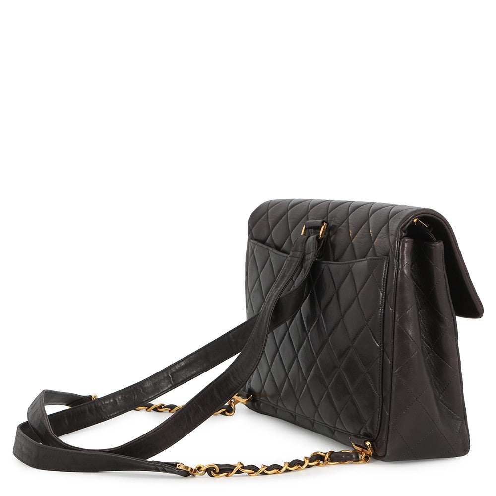 CHANEL Matelasse Backpack Black Lambskin