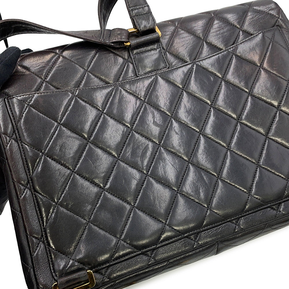 CHANEL Matelasse Backpack Black Lambskin