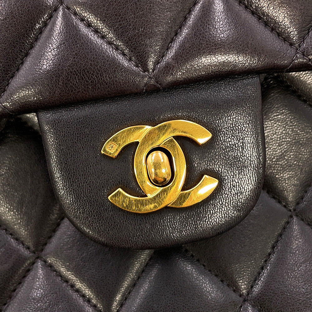 CHANEL Matelasse Backpack Black Lambskin